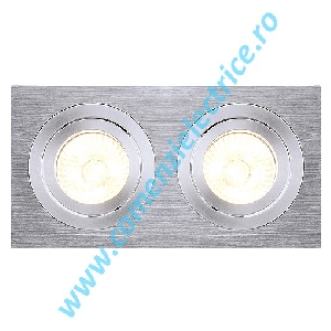 Plafoniera NEW TRIA II GU10 downlight rectangular aluminiu satinat