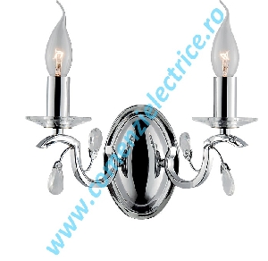 Aplica Marcel crom cristal 2x60W E14