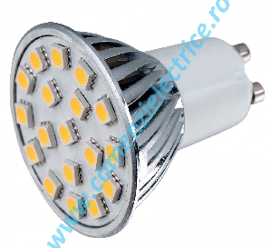 Bec LED18SMD 4W GU10 230V alb cald 18 leduri