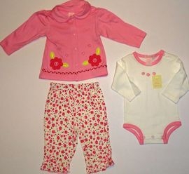 Pijamale cute bebeluse cu floricele- 14191 A 14191A