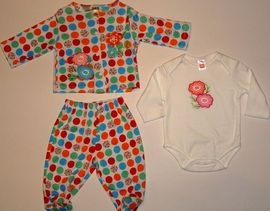 Set de pijamale bebelusi cu buline colorate- 14312 14312