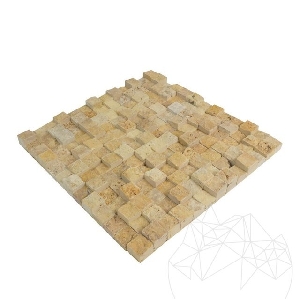 Mozaic Travertin Yellow 3D Scapitat 2.5 x 2.5cm