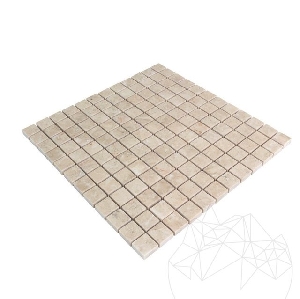 Mozaic Marmura Light Beige Polisata 2.3 x 2.3 cm