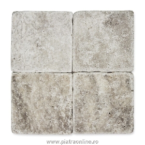 Travertin Silver Cross Cut Antichizat 10 x 10 x 1cm Produs Comanda Speciala