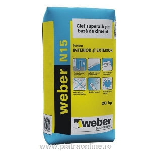 Glet pe baza de ciment pentru medii umede - Weber N15 - 20kg