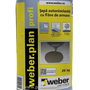 Sapa autonivelanta cu fibre de armare - Weber.Plan Profi - 25kg