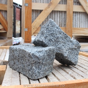 Piatra Cubica Granit Gri Sare si Piper Natur 10 x 10 x 5cm