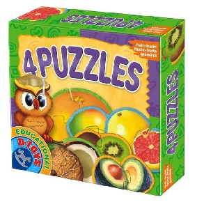 4 Puzzle - Invata fructele exotice D-Toys