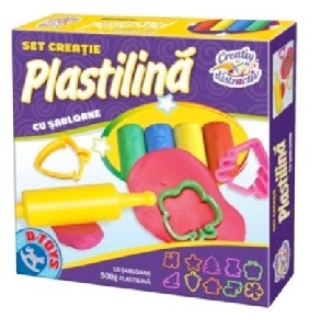 Set creatie plastilina cu sabloane D-Toys