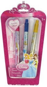 Set 3 pixuri retractabile cu sclipici Princess