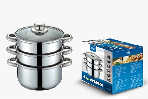 Set 3 oale de fiert cu aburi din inox Peterhof PH-1548