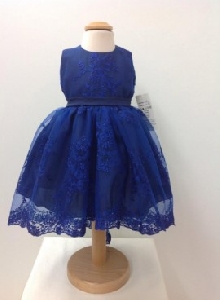 Rochita cu broderie albastra eleganta pentru fetite Blue Princess - SNB11_1