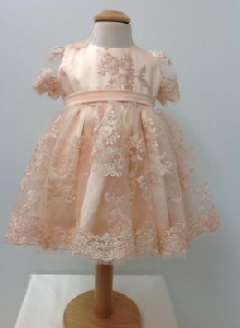 Rochita cu broderie de botez pentru bebeluse Little Princess - SNB14