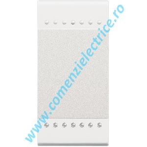 BUTON CU REVENIRE 10AX 1 MODUL BORNE CU SURUBURI BASCULANT ALB LIVING LIGHT BTICINO