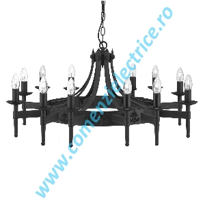 Candelabru Cartwheel 24212-12BK fier negru E14 12x40W