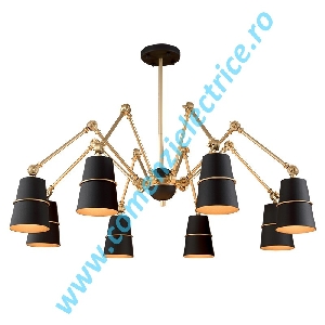 Candelabru Spider 955SPIDER8/BK auriu-negru 8xE27 A++