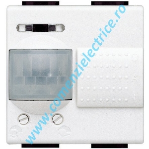 COMUTATOR CU DETECTOR DE MISCARE SI RELEU IESIRE 2 MODULE ALB LIVING LIGHT BTICINO