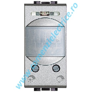 COMUTATOR CU DETECTOR PASIV DE MISCARE IN INFRAROSU 1 MODUL ALUMINIU LIVING LIGHT BTICINO