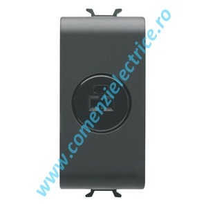 CONECTOR AUDIOFONIC (PRIZA SEMNAL) GEWISS CHORUS, 1 MODUL, NEGRU