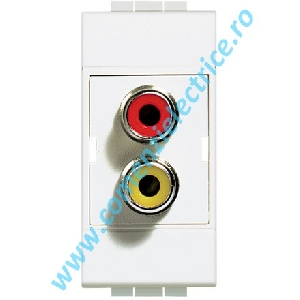 CONECTOR RCA DUBLU 1 MODUL ALB LIVING LIGHT BTICINO