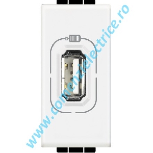 INCARCATOR USB 5V 1 MODUL ALB LIVING LIGHT BTICINO