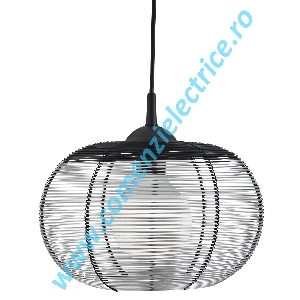 Pendul Dome Cage 8541SI negru argint E27 60W