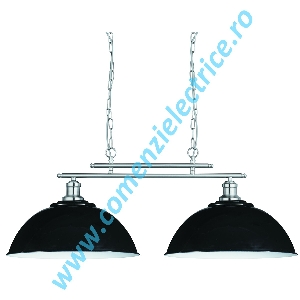 Pendul Fusion 0932-2BK satin silver/negru E27 2x60W