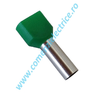 PINI DUBLI TERMINALI IZOLATI TE6014 2X6.0MM VERDE (100 BUC)