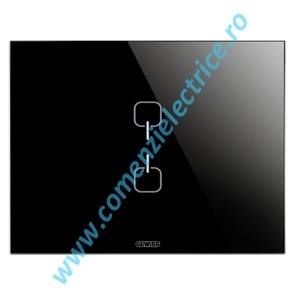 PLACA (RAMA) GEWISS CHORUS ICE TOUCH KNX, 2 SIMBOLURI, NEGRU