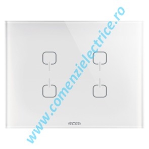 PLACA (RAMA) GEWISS CHORUS ICE TOUCH KNX, 4 SIMBOLURI, ALB