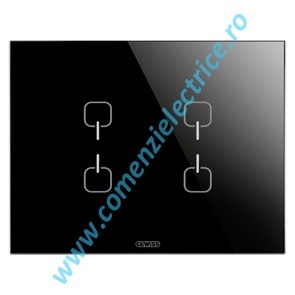 PLACA (RAMA) GEWISS CHORUS ICE TOUCH KNX, 4 SIMBOLURI, NEGRU