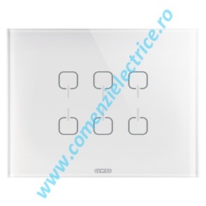 PLACA (RAMA) GEWISS CHORUS ICE TOUCH KNX, 6 SIMBOLURI, ALB