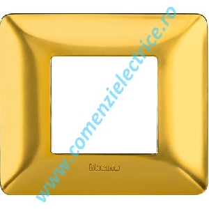 PLACA (RAMA) ORNAMENT BTICINO MATIX, 2 MODULE, AURIU SATINAT