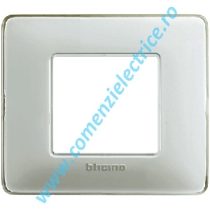 PLACA (RAMA) ORNAMENT BTICINO MATIX, 2 MODULE, ICE (GHEATA)