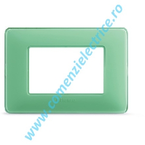 PLACA (RAMA) ORNAMENT BTICINO MATIX, 3 MODULE, VERDE OPAL