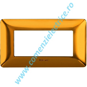 PLACA (RAMA) ORNAMENT BTICINO MATIX, 4 MODULE, AURIU SATINAT