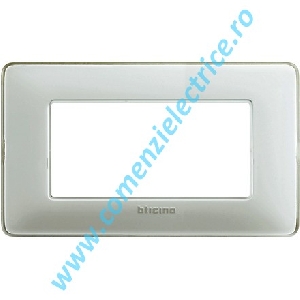 PLACA (RAMA) ORNAMENT BTICINO MATIX, 4 MODULE, ICE (GHEATA)