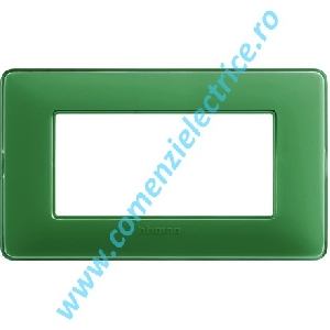 PLACA (RAMA) ORNAMENT BTICINO MATIX, 4 MODULE, VERDE OPAL