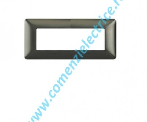 PLACA (RAMA) ORNAMENT BTICINO MATIX, 6 MODULE, NEGRU NICHEL