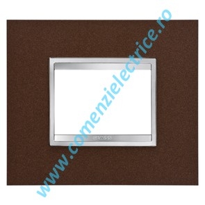 PLACA (RAMA) ORNAMENT GEWISS CHORUS FLAT METAL, 3 MODULE, FIER OXIDAT