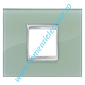 PLACA (RAMA) ORNAMENT GEWISS CHORUS FLAT STICLA, 2 MODULE, VERDE SOFT