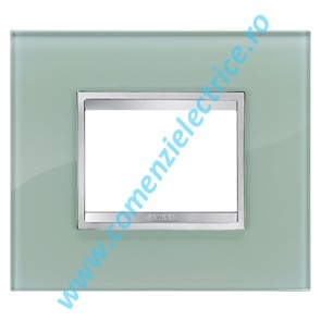 PLACA (RAMA) ORNAMENT GEWISS CHORUS FLAT STICLA, 3 MODULE, VERDE SOFT