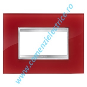 PLACA (RAMA) ORNAMENT GEWISS CHORUS FLAT STICLA, 4 MODULE, ROSU TRENDY