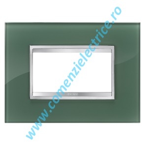 PLACA (RAMA) ORNAMENT GEWISS CHORUS FLAT STICLA, 4 MODULE, VERDE DARK