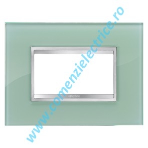 PLACA (RAMA) ORNAMENT GEWISS CHORUS FLAT STICLA, 4 MODULE, VERDE SOFT