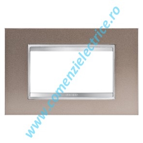 PLACA (RAMA) ORNAMENT GEWISS CHORUS LUX METAL, 4 MODULE, BRONZ PERLAT