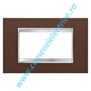 PLACA (RAMA) ORNAMENT GEWISS CHORUS LUX METAL, 4 MODULE, FIER OXIDAT