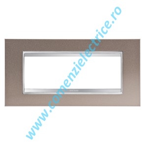 PLACA (RAMA) ORNAMENT GEWISS CHORUS LUX METAL, 6 MODULE, BRONZ PERLAT