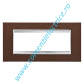 PLACA (RAMA) ORNAMENT GEWISS CHORUS LUX METAL, 6 MODULE, FIER OXIDAT