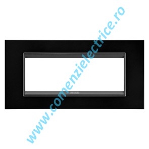 PLACA (RAMA) ORNAMENT GEWISS CHORUS LUX METAL, 6 MODULE, NEGRU MONOCROM